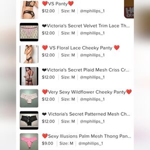 Victoria's Secret Floral Lace Cheeky Panty - Black